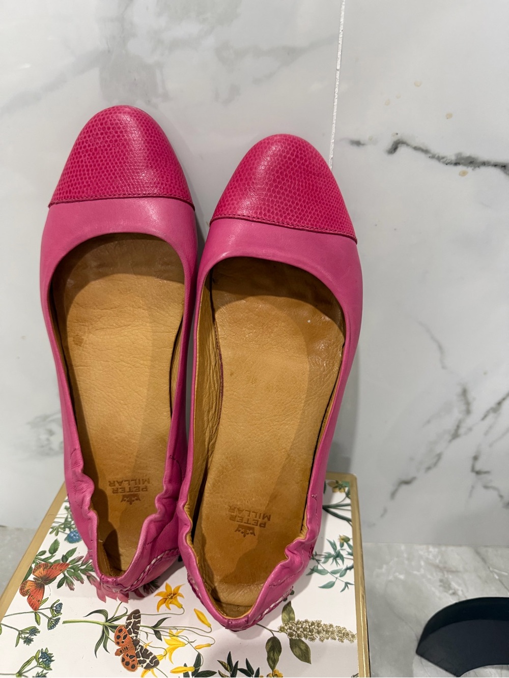 Peter Millar cap toe ballet flat leather pink women’s size 7